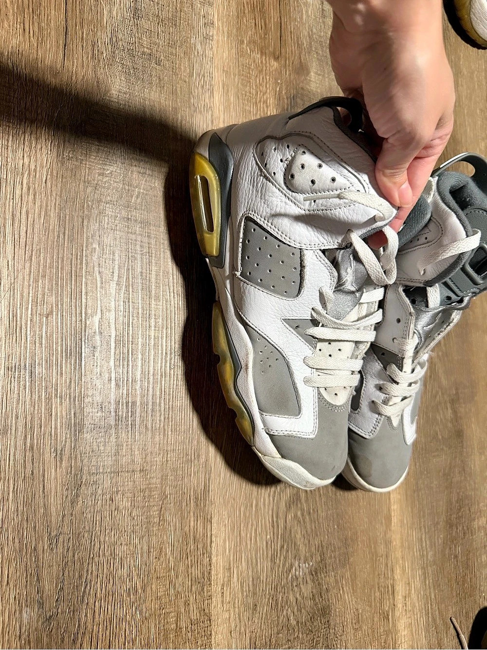 Nike Air Jordan 6 Rings High Top Sneakers White Gray US 6.5